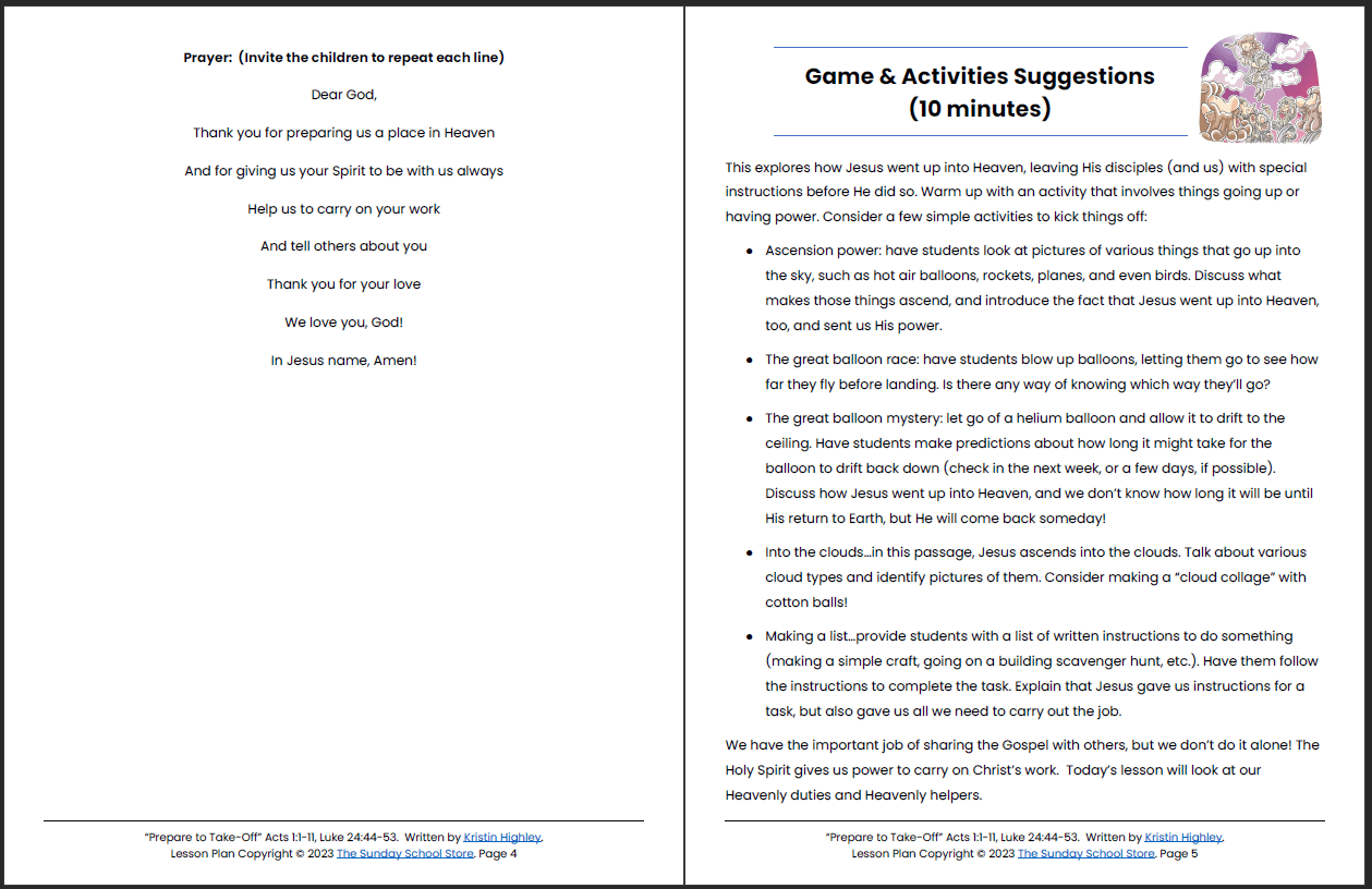 The Ascension of Jesus (Acts 1:1-11 & Luke 24:44-53) Printable Bible Lesson & Sunday School Activities - Image 4