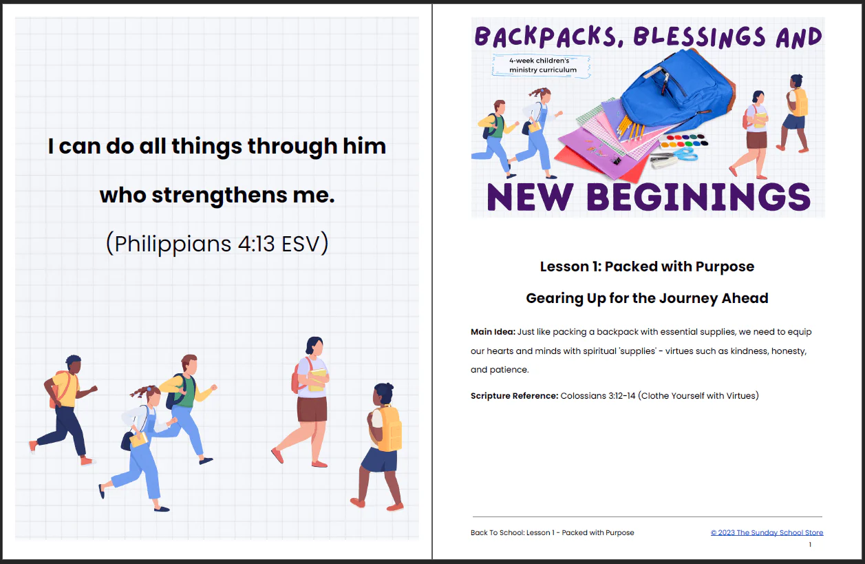 "Back To School: Backpacks, Blessings, and New Beginningsā 4-Week Children's Ministry - Image 2