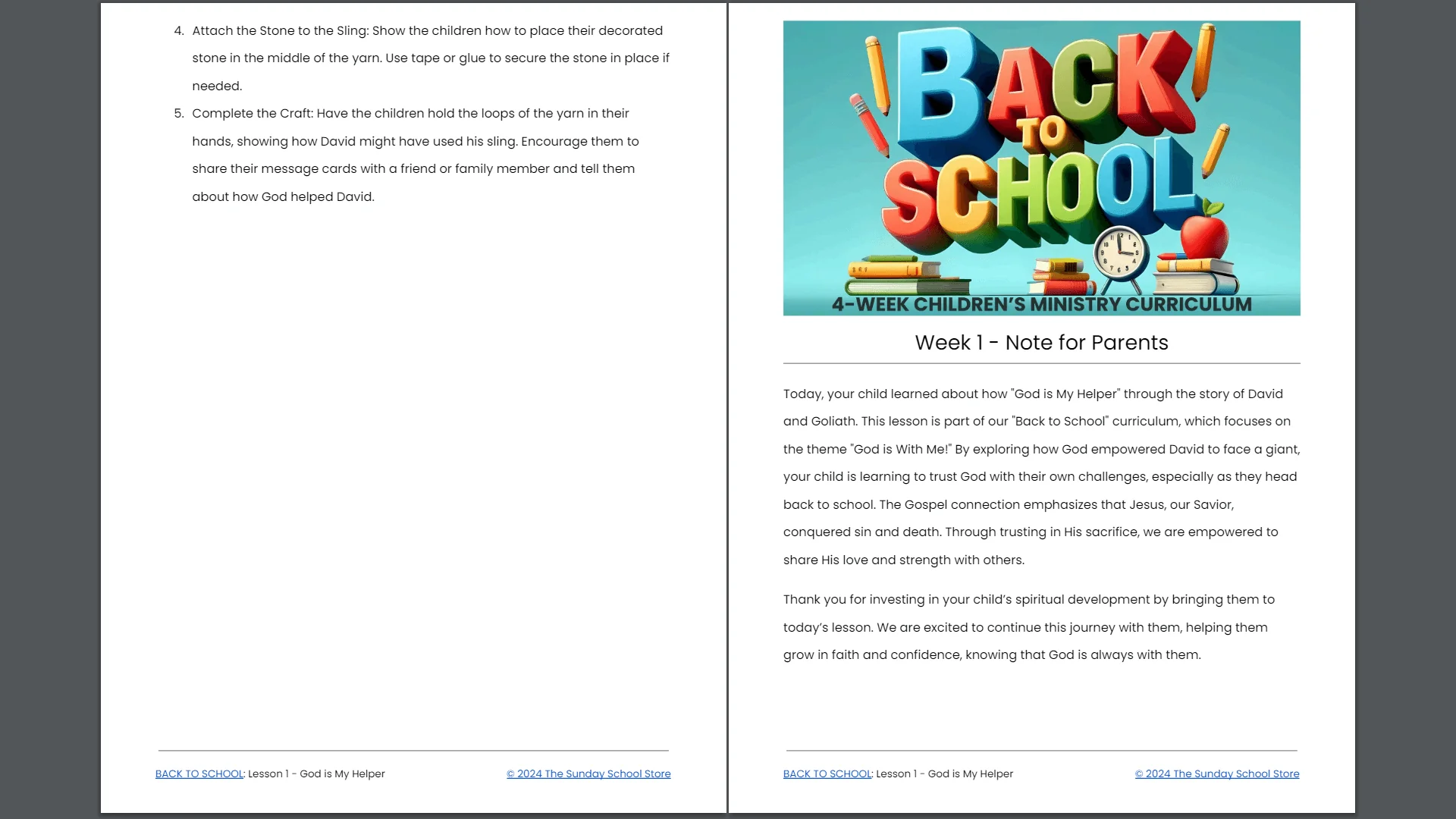 Back To School: 4-Lesson Sunday School Curriculum for Children’s Ministry - Image 9