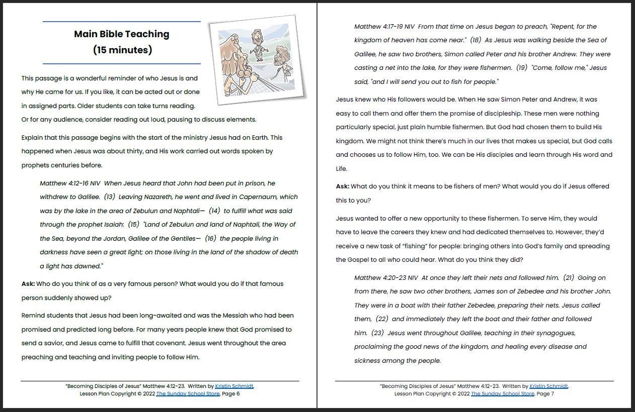 Becoming Disciples of Jesus (Matthew 4:12-23) Printable Bible Lesson & Sunday School Activities - Image 5