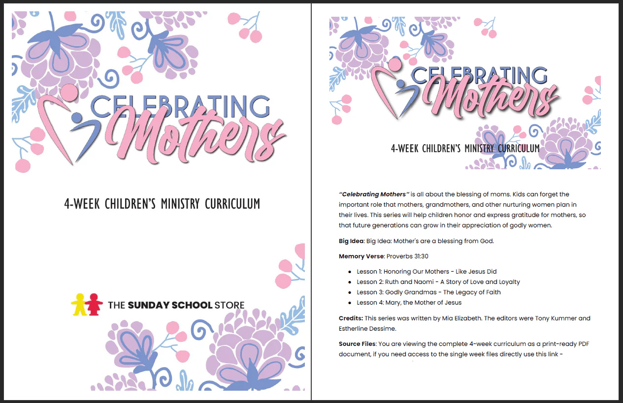 Celebrating Mothers: 4-Week Children's Ministry Curriculum - Image 2