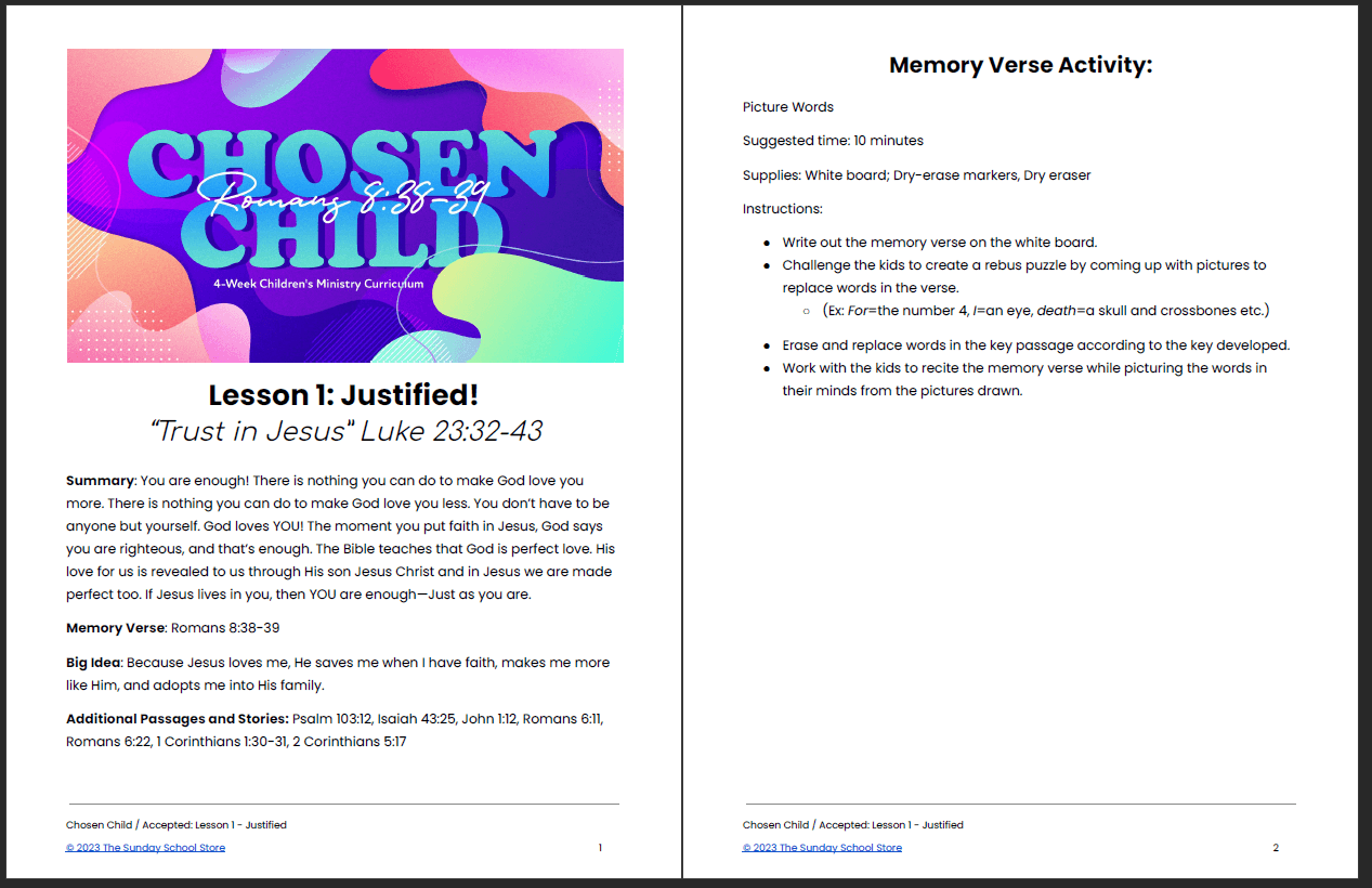 Chosen Child: 4-Week Children's Ministry Curriculum - Image 3