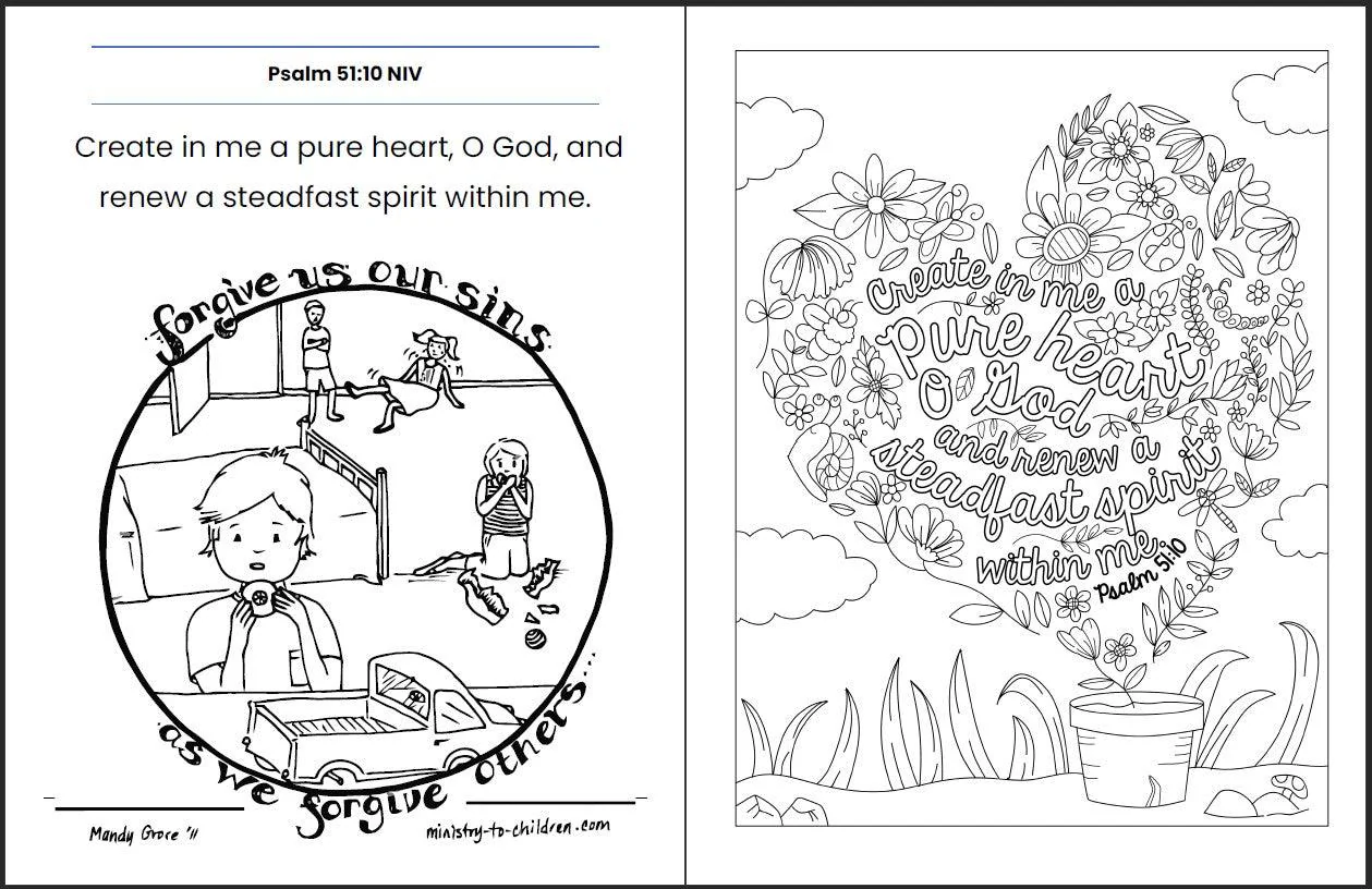 Create in Me a Clean Heart (Psalm 51) Printable Bible Lesson & Sunday School Activities - Image 9
