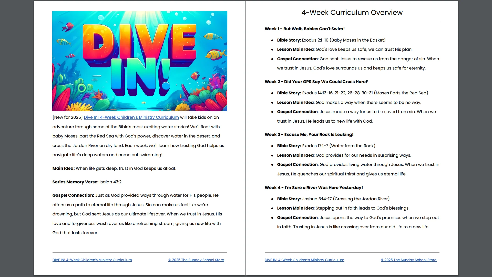 Dive In! 4-Week Children’s Ministry Curriculum (ages 6-12) - Image 3