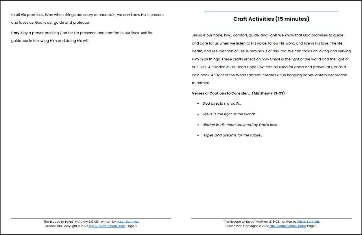 The Escape to Egypt (Matthew 2:13-23) Printable Bible Lesson & Sunday School Activities - Image 6