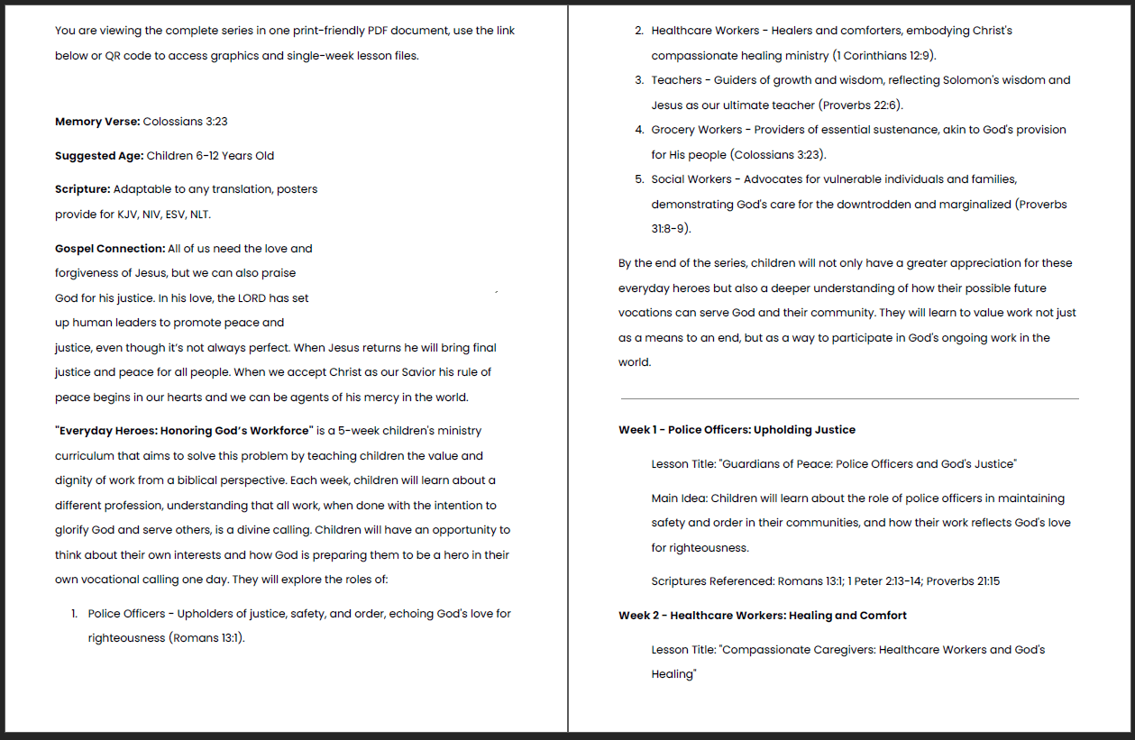 Everyday Heroes: 5-Week Children's Ministry Curriculum on the Value of Work - Image 3