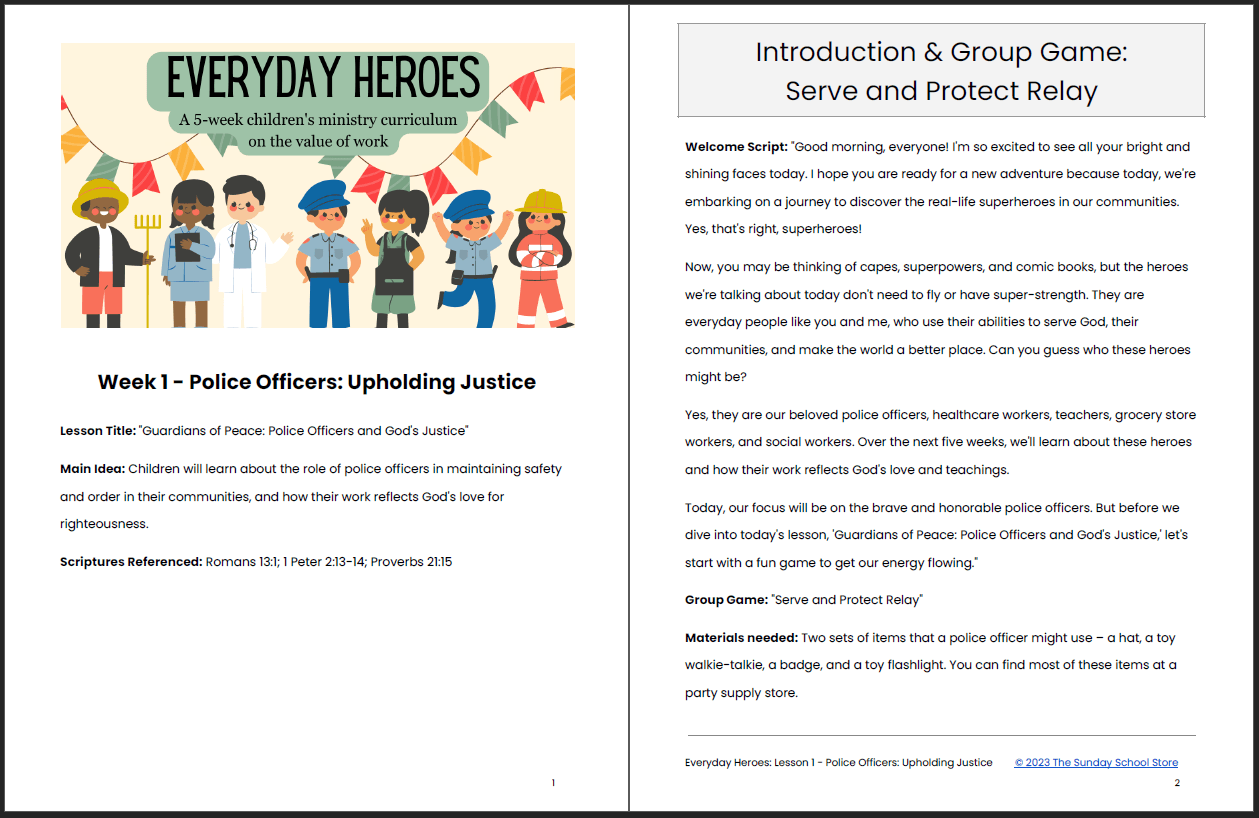 Everyday Heroes: 5-Week Children's Ministry Curriculum on the Value of Work - Image 6