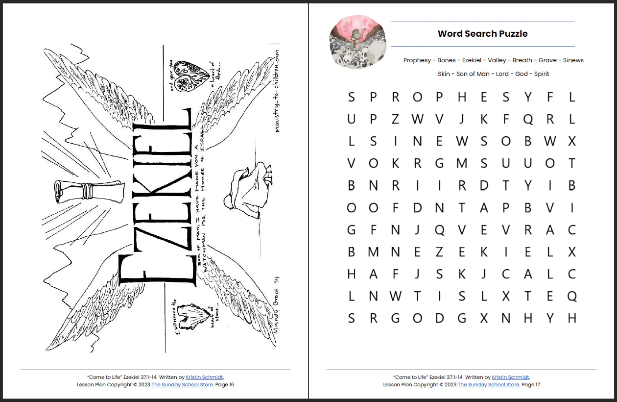 Ezekiel and the Valley of Dry Bones (Ezekiel 37:1-14) Printable Bible Lesson & Sunday School Activities - Image 10
