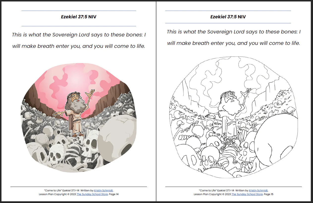 Ezekiel and the Valley of Dry Bones (Ezekiel 37:1-14) Printable Bible Lesson & Sunday School Activities - Image 9