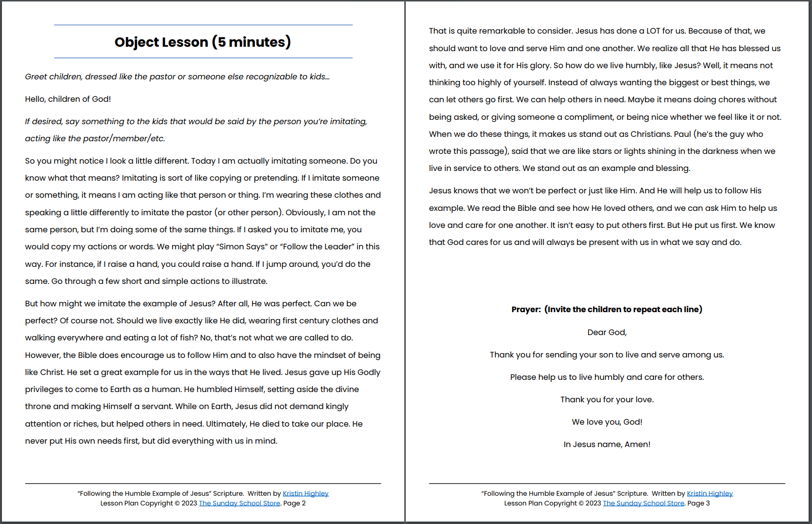 Following the Humble Example of Jesus (Philippians 2:1-18) Printable Bible Lesson & Sunday School Activities - Image 3
