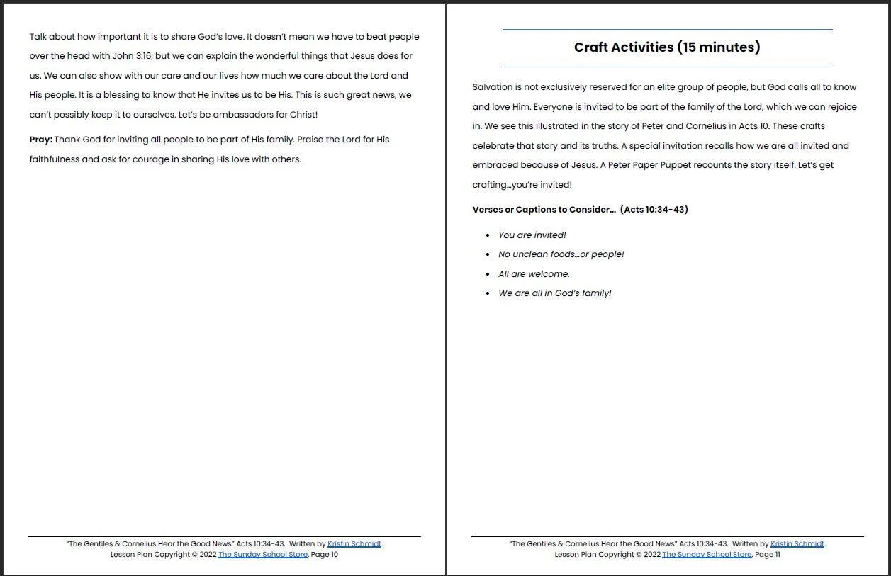 The Gentiles & Cornelius Hear the Good News (Acts 10:34-43) Printable Bible Lesson & Sunday School Activities - Image 7