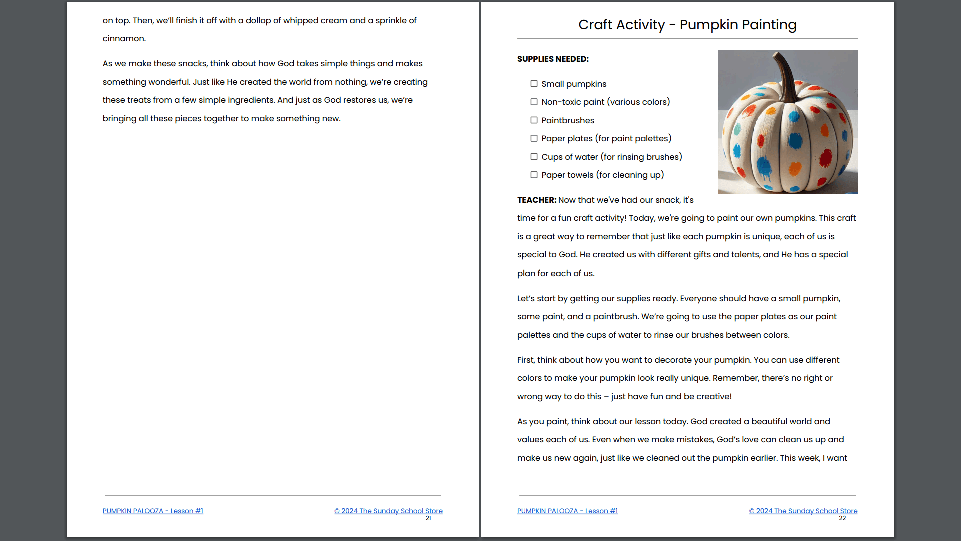 PUMPKIN PALOOZA: 4-Lesson Fall Themed Children's Ministry Curriculum - Image 12