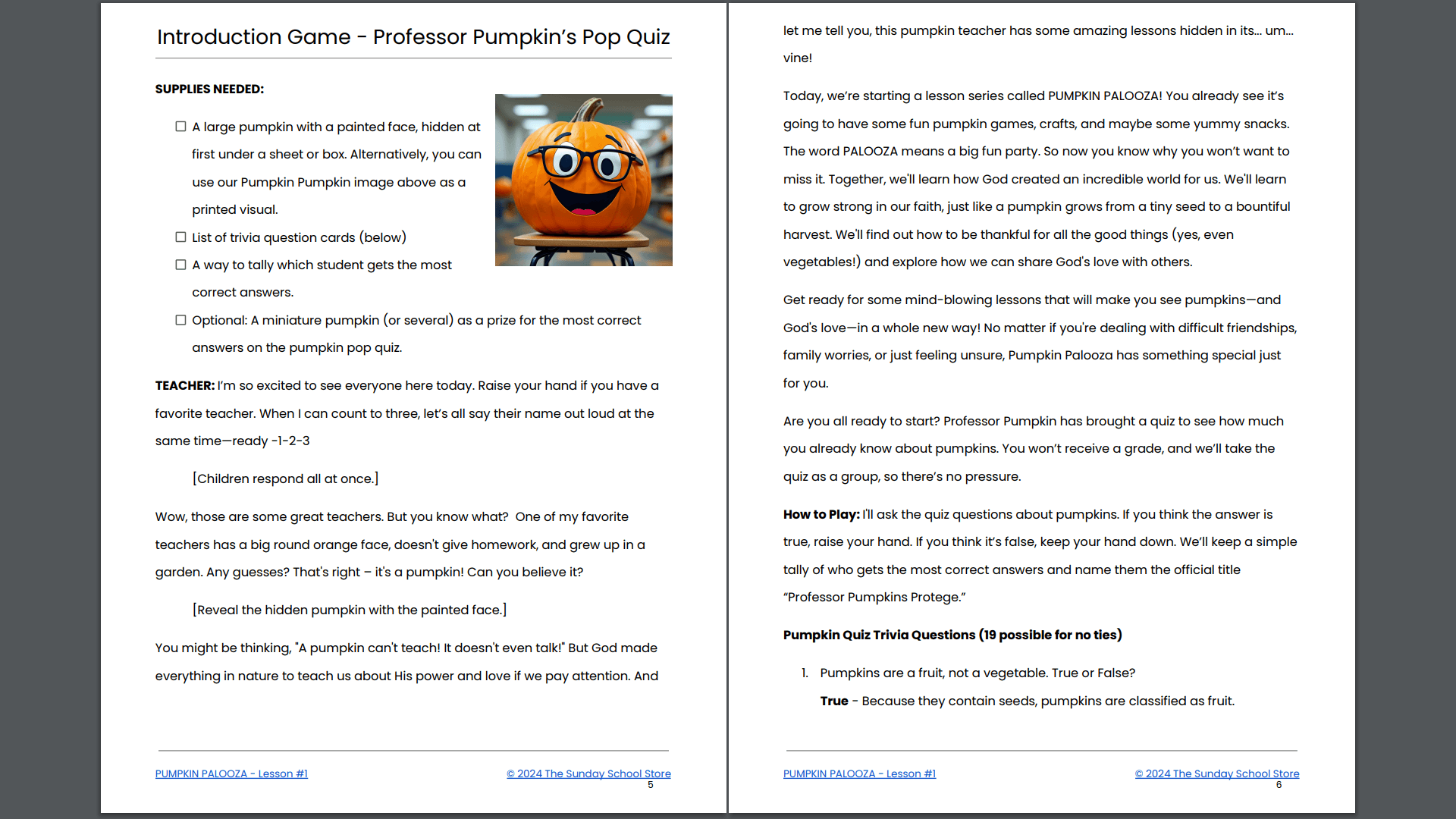 PUMPKIN PALOOZA: 4-Lesson Fall Themed Children's Ministry Curriculum - Image 5