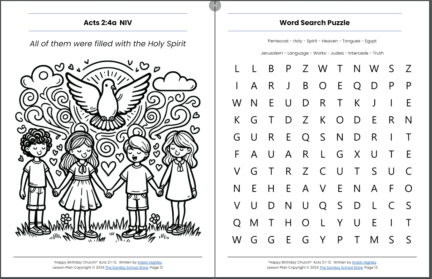 Happy Birthday Church (Acts 2:1-21) Pentecost Sunday School Lesson & Activities - Image 3