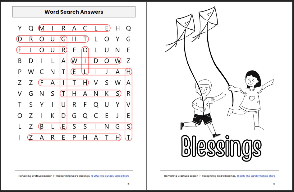Harvesting Gratitude 4-Lesson Sunday School Curriculum for Kids - Image 7