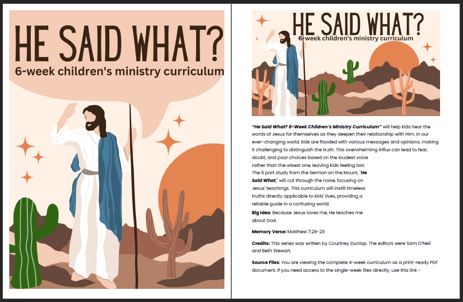 He Said What? 6-Lesson Bible Curriculum for Kids Church or Sunday School - Image 2