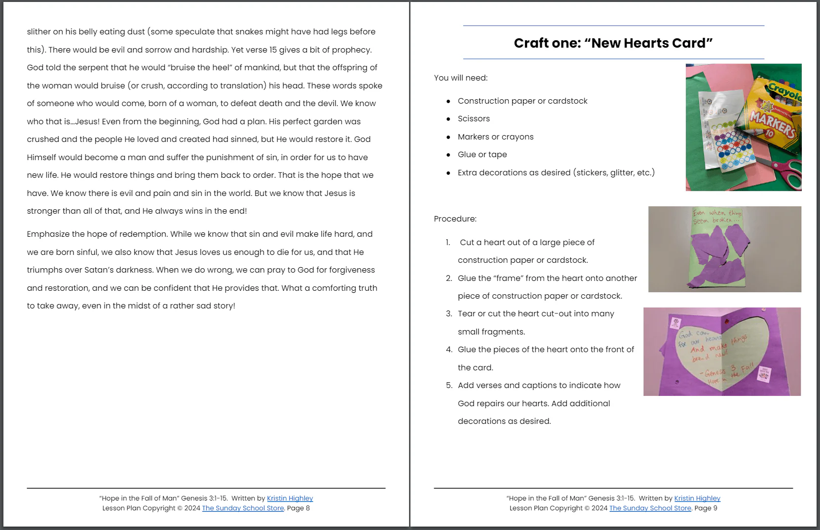 Hope in the Fall of Man (Genesis 3:1-15) Sunday School Lesson & Activities for Kids PDF - Image 4