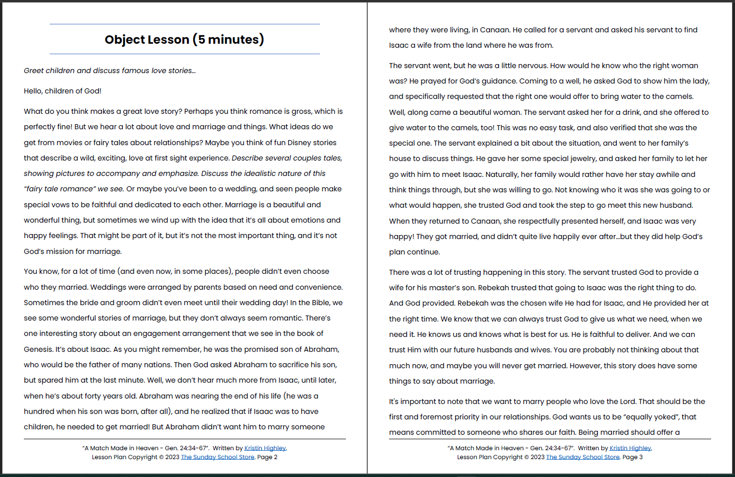 Isaac and Rebekah (Genesis 24) Printable Bible Lesson & Sunday School Activities - Image 3