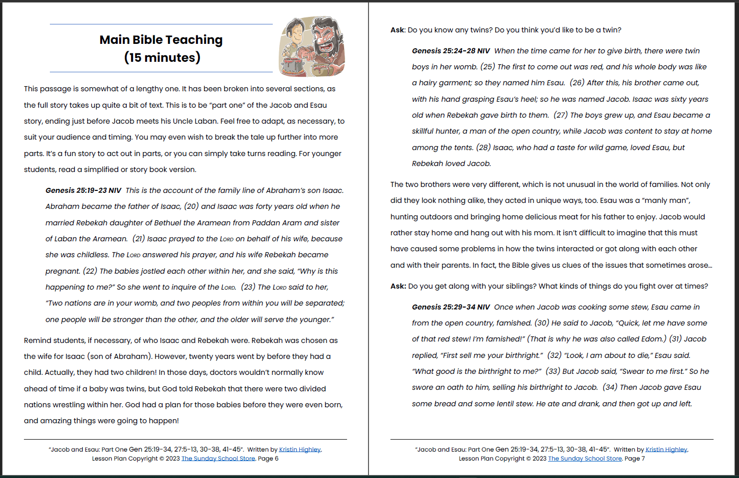 Jacob Tricks Esau (Genesis 25, 27) Printable Bible Lesson & Sunday School Activities - Image 5