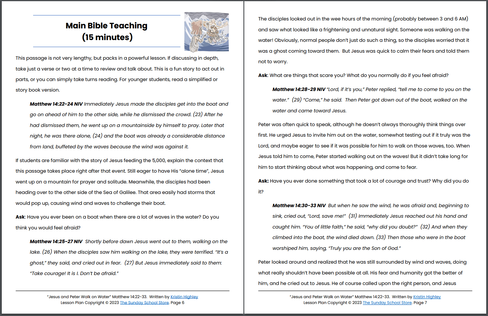 Jesus and Peter Walk on Water (Matthew 14:22-33) Printable Bible Lesson & Sunday School Activities - Image 5