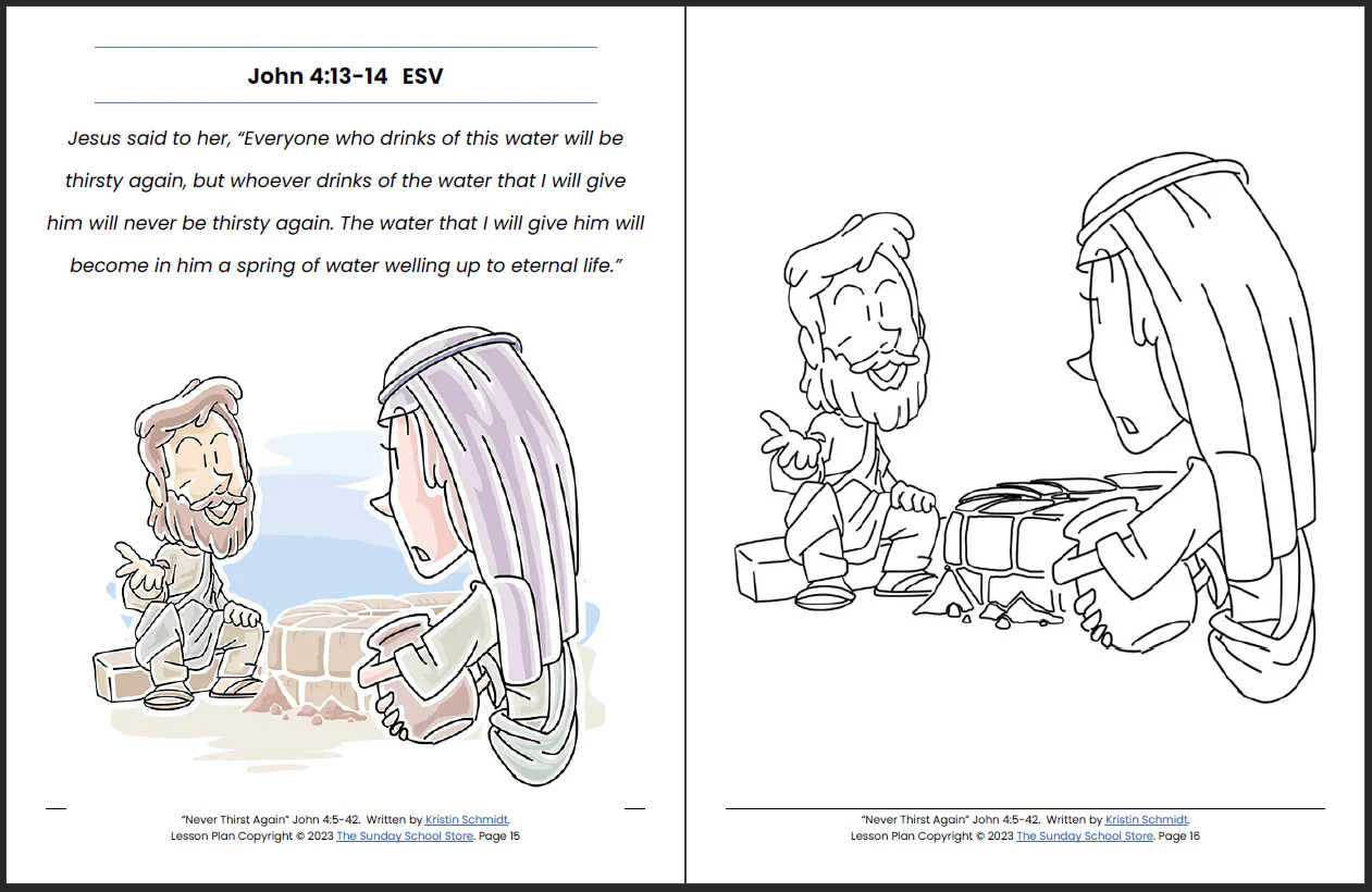 Jesus and the Woman at the Well (John 4) Printable Bible Lesson & Sunday School Activities - Image 9