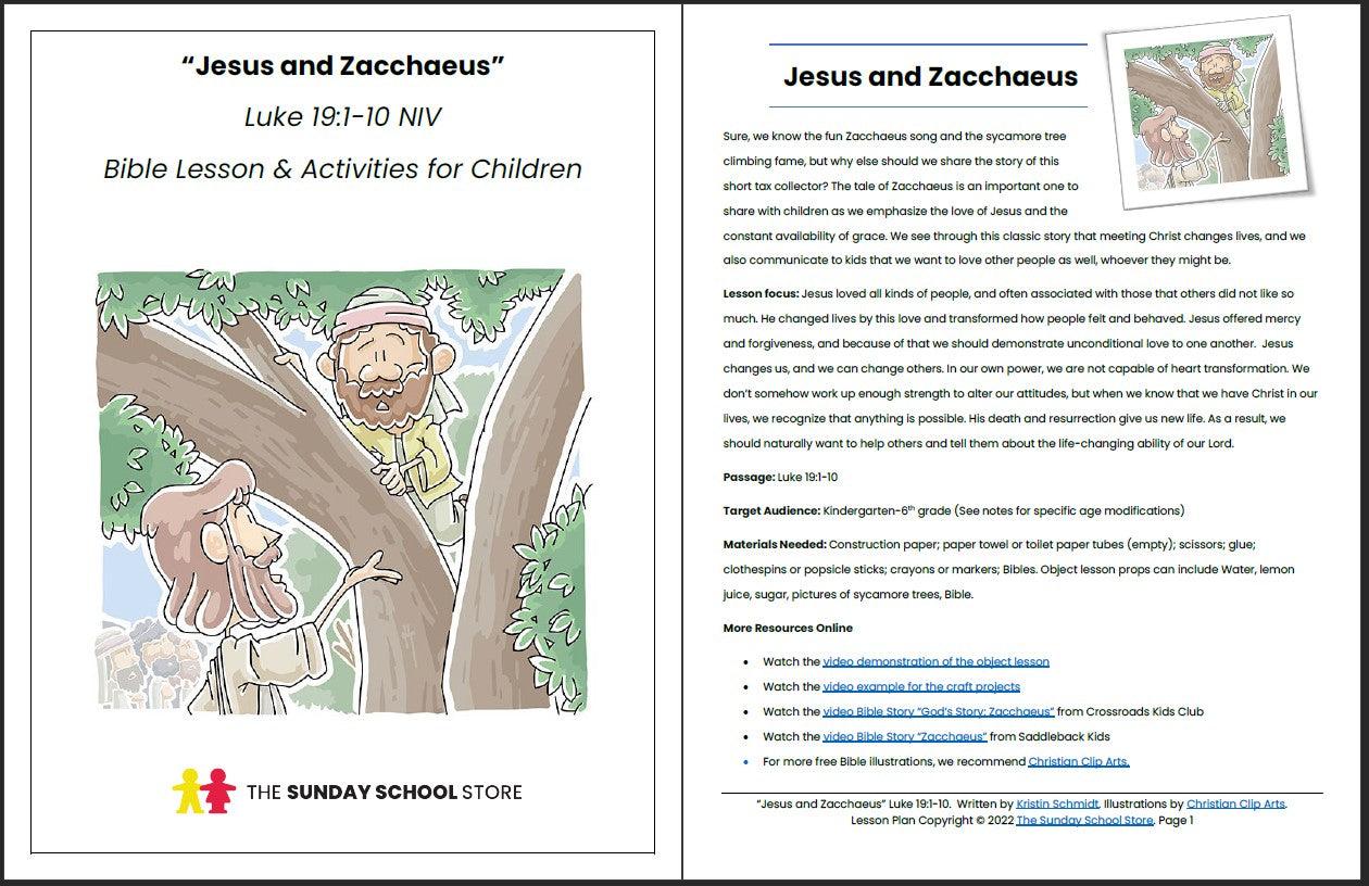 Jesus and Zacchaeus (Luke 19:1-10) Printable Bible Lesson & Sunday School Activities - Image 2
