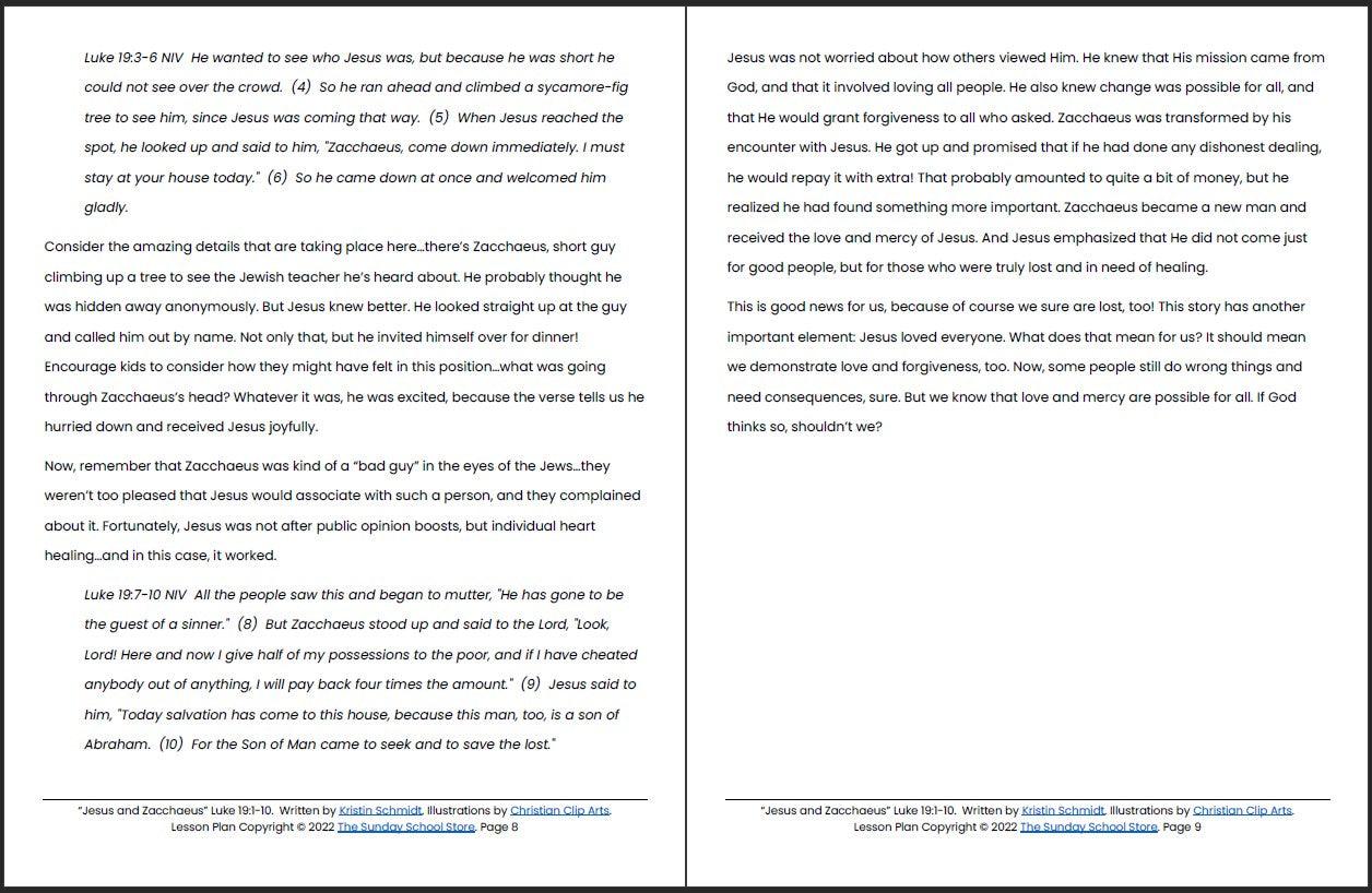 Jesus and Zacchaeus (Luke 19:1-10) Printable Bible Lesson & Sunday School Activities - Image 6