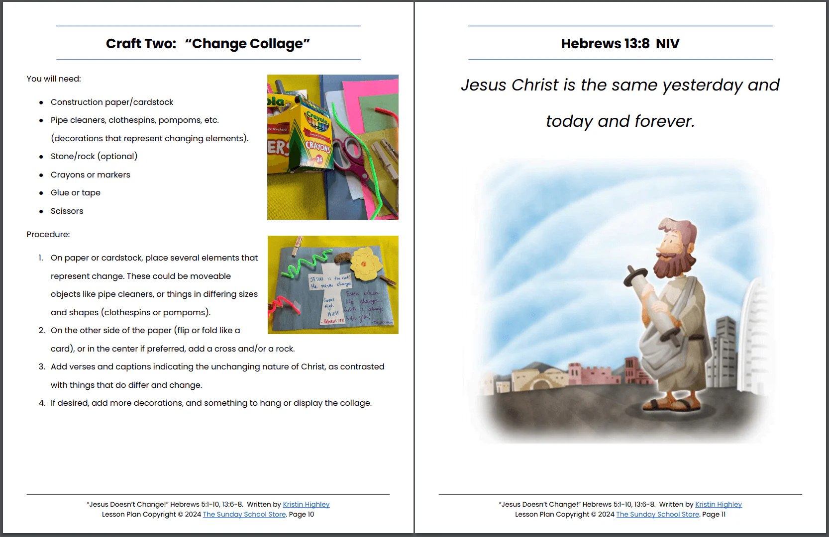 Jesus Doesn't Change! (Hebrews 5:1-10, 13:6-8) Printable Bible Lesson & Sunday School Activities PDF - Image 2