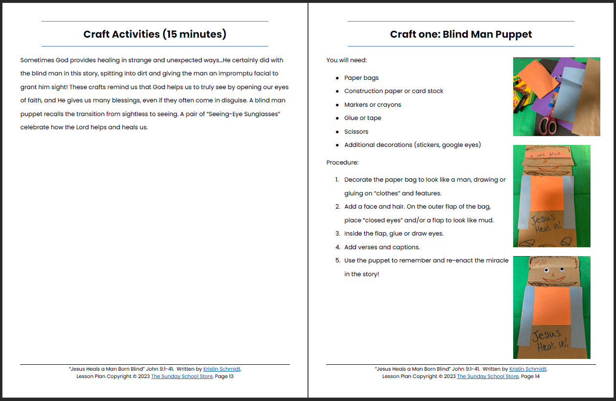 Jesus Heals the Man Born Blind (John 9) Printable Bible Lesson & Sunday School Activities - Image 8