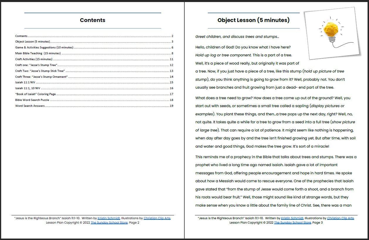 Jesus is the Righteous Branch (Isaiah 11:1-10) Printable Bible Lesson & Sunday School Activities - Image 3