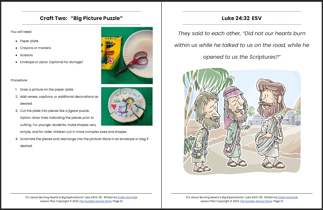 Jesus on the Road to Emmaus (Luke 24:13-35) Printable Bible Lesson & Sunday School Activities - Image 8