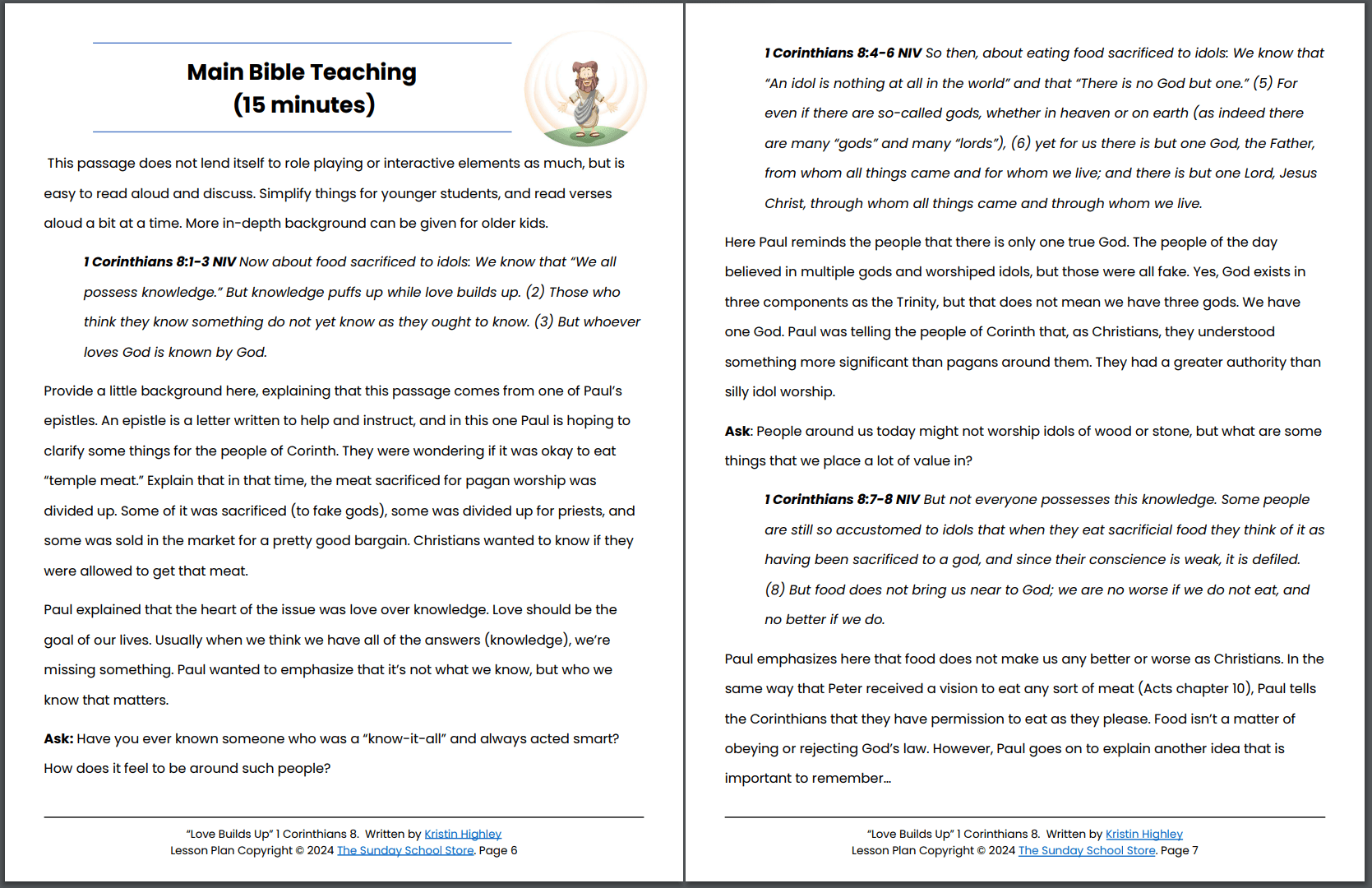 Love Builds Up (1 Corinthians 8:1-13) Printable Bible Lesson & Sunday School Activities - Image 7