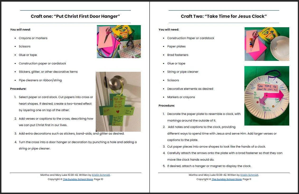 Martha and Mary (Luke 10:38-42) Printable Bible Lesson & Sunday School Activities - Image 7