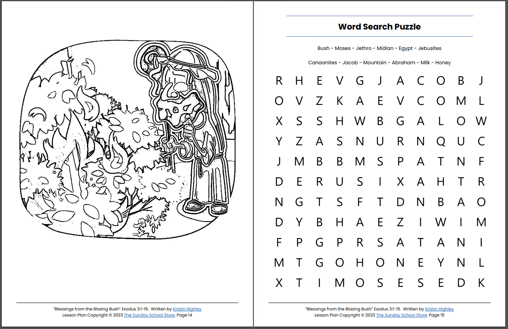Moses and the Blazing Bush (Exodus 3:1-15) Printable Bible Lesson & Sunday School Activities - Image 3
