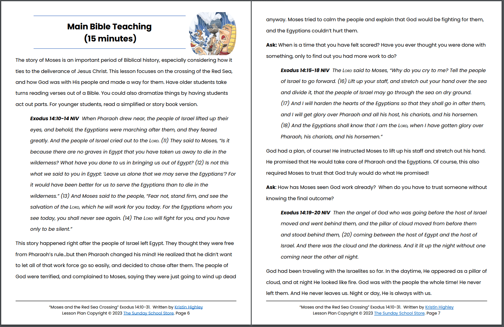 Moses and the Red Sea Crossing (Exodus 14:10-3)1Printable Bible Lesson & Sunday School Activities - Image 5