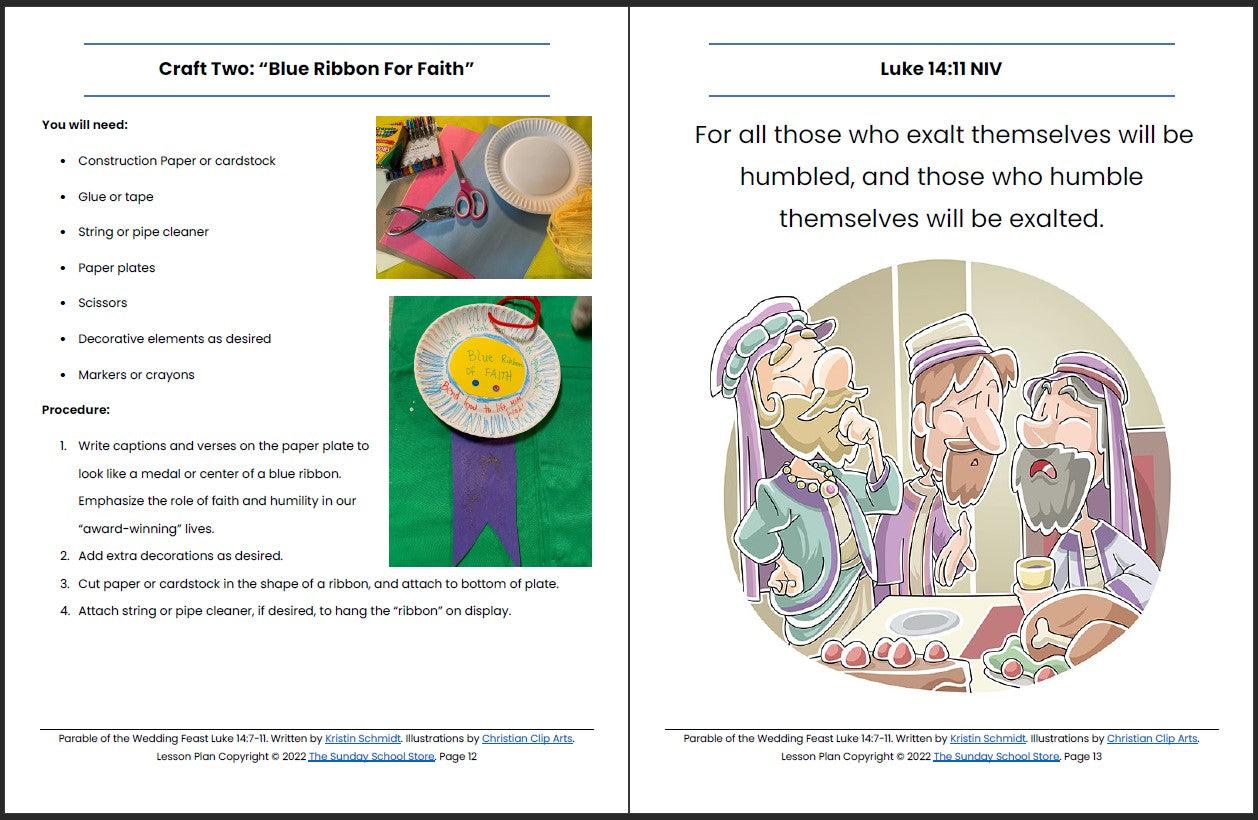 Parable of the Wedding Feast (Luke 14:7-11) Printable Bible Lesson & Sunday School Activities - Image 8