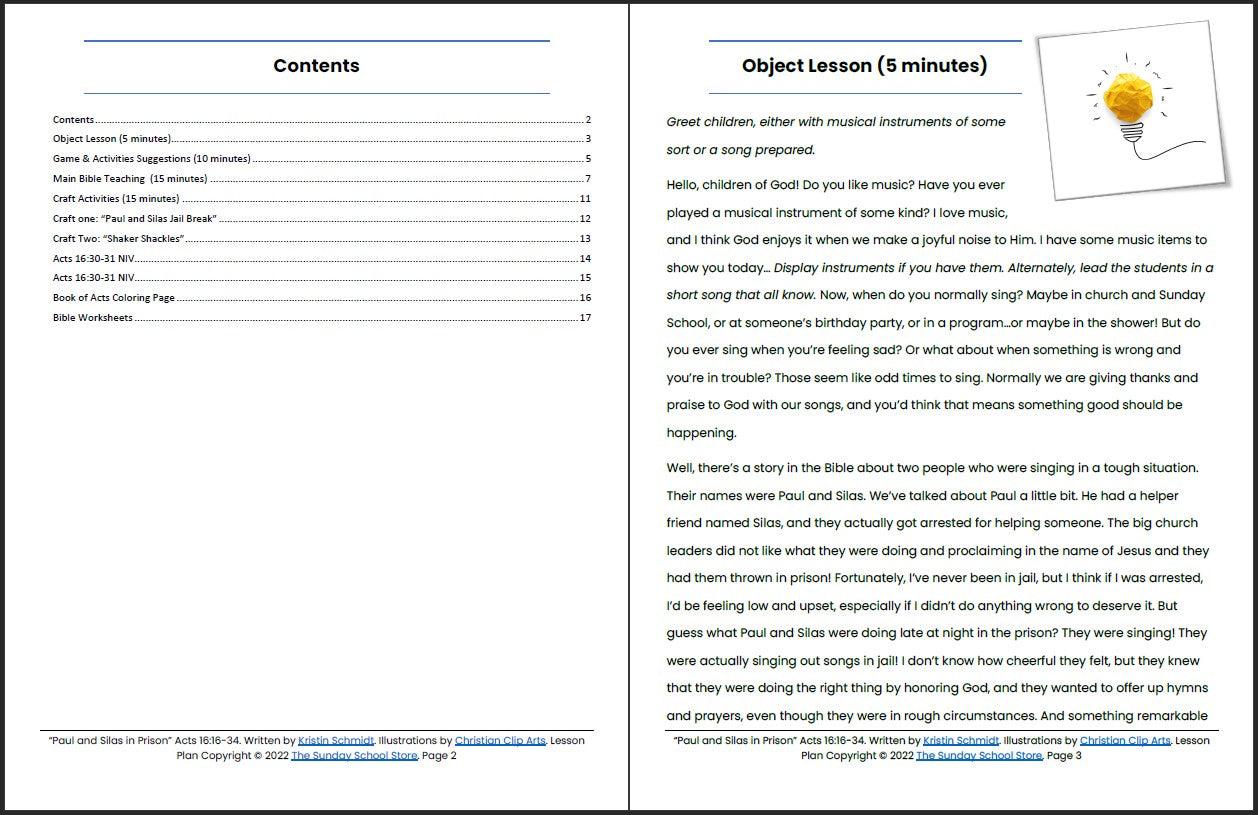 Paul and Silas in Prison (Acts 16:16-34) Printable Bible Lesson & Sunday School Activities - Image 3
