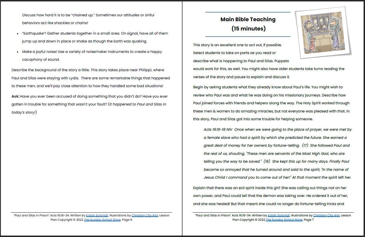 Paul and Silas in Prison (Acts 16:16-34) Printable Bible Lesson & Sunday School Activities - Image 5