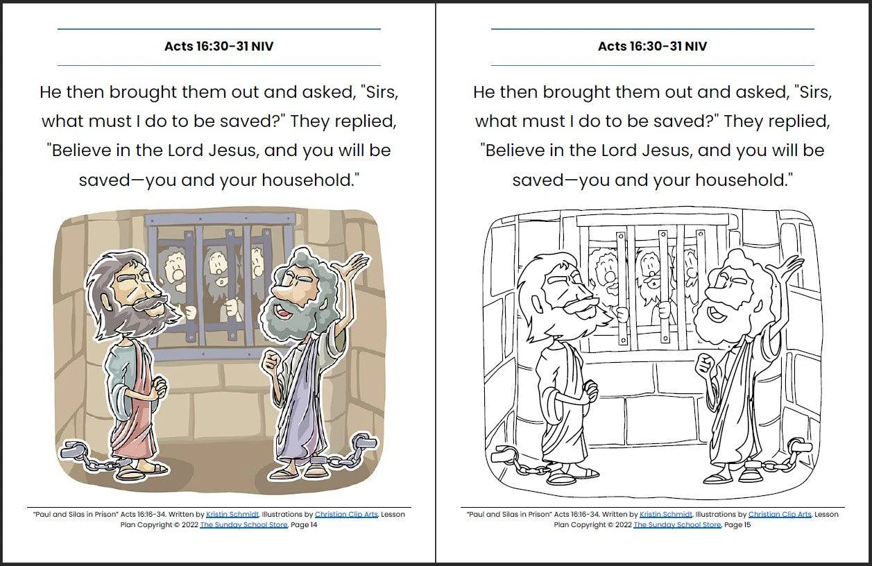 Paul and Silas in Prison (Acts 16:16-34) Printable Bible Lesson & Sunday School Activities - Image 9