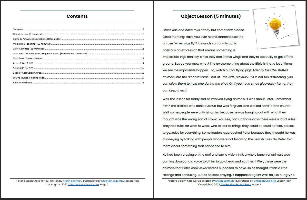 Peter's Vision (Acts 10:1-33) Printable Bible Lesson & Sunday School Activities - Image 3