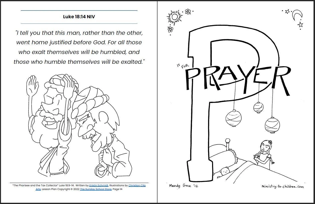 The Pharisee and the Tax Collector (Luke 18:9-14) Printable Bible Lesson & Sunday School Activities - Image 9