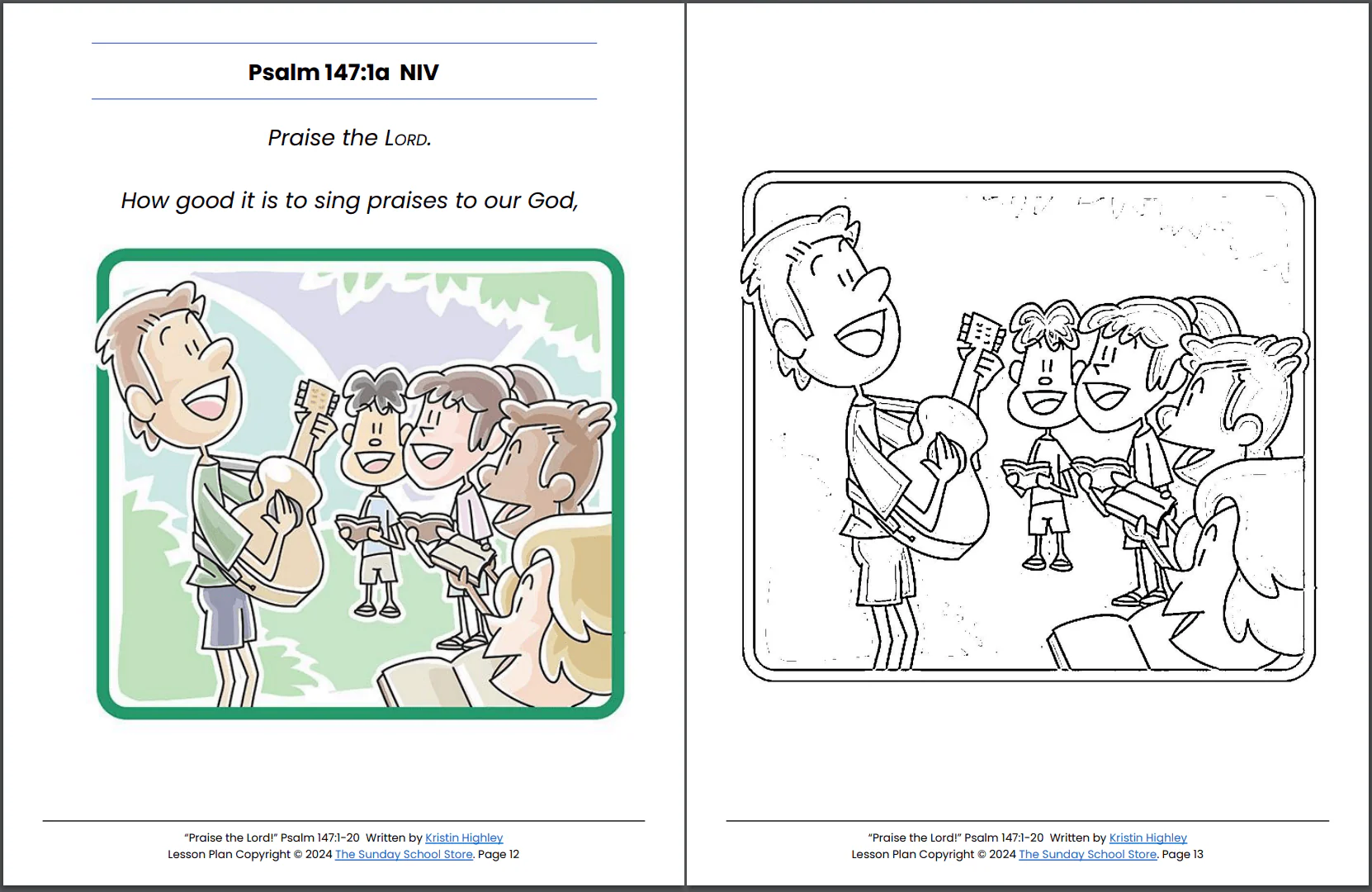 Praise the Lord! (Psalm 147:1-20) Printable Bible Lesson & Sunday School Activities PDF - Image 3