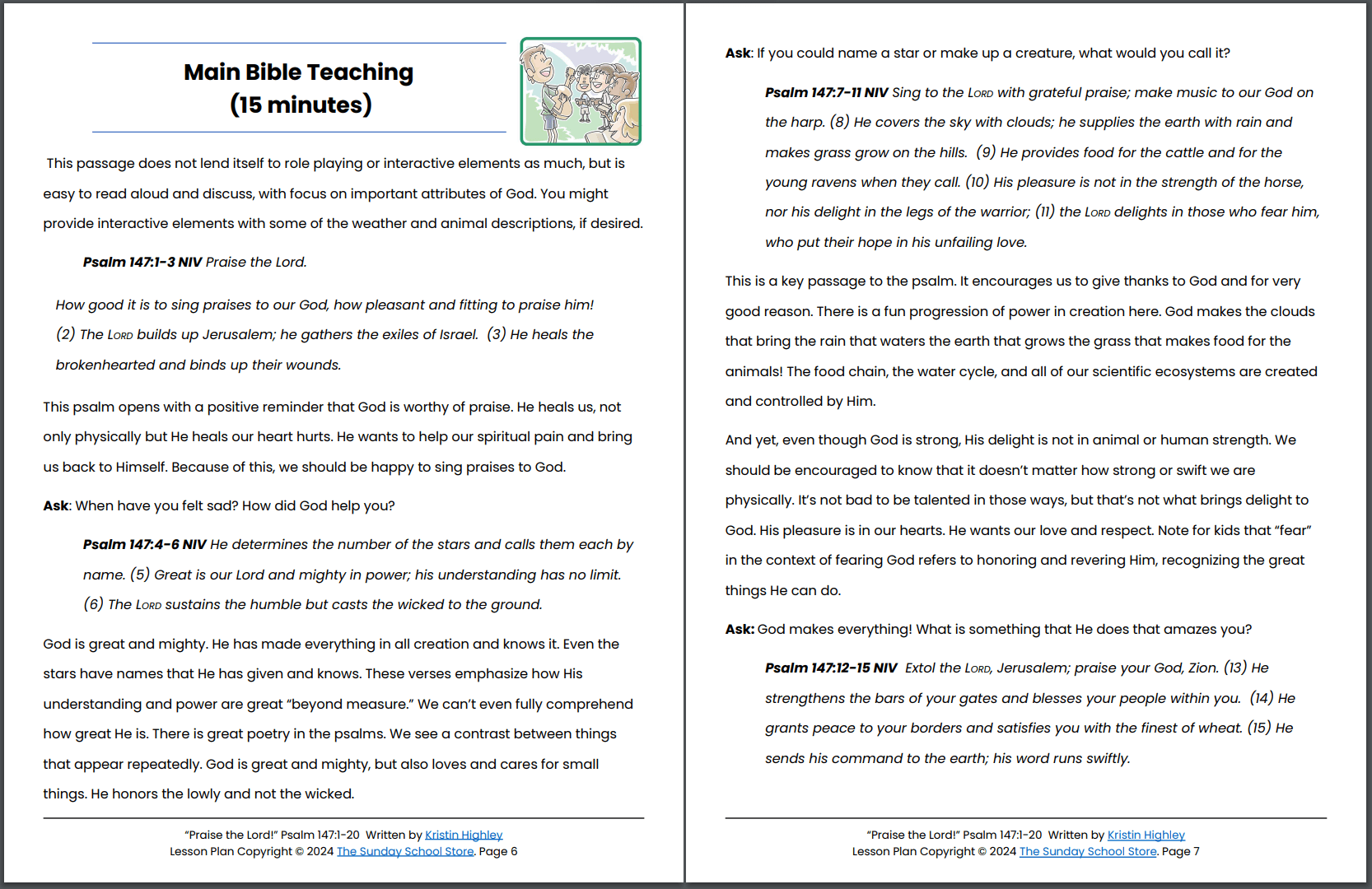 Praise the Lord! (Psalm 147:1-20) Printable Bible Lesson & Sunday School Activities PDF - Image 7