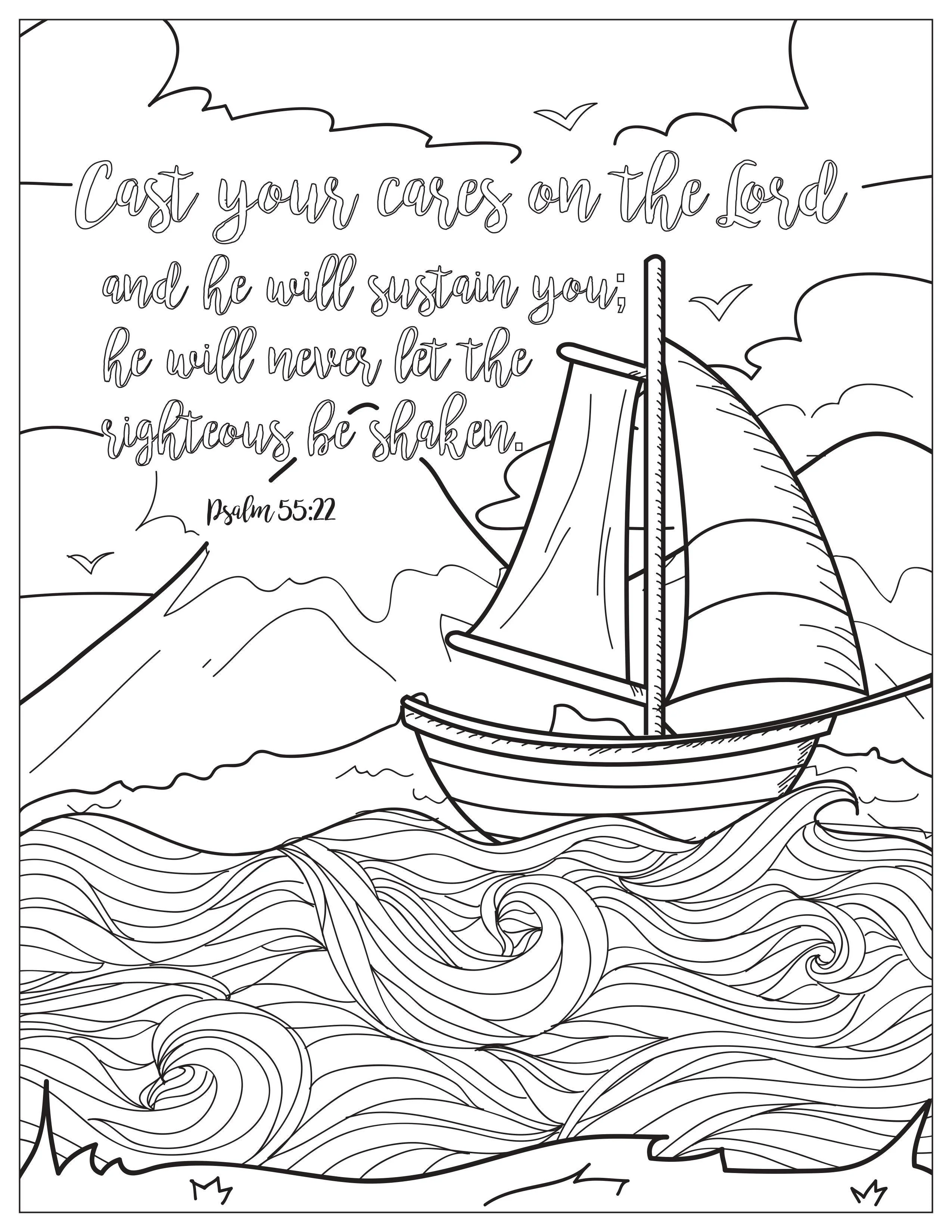 Book of Psalms: 37 Page Bible Coloring Book  (download only) - Image 16