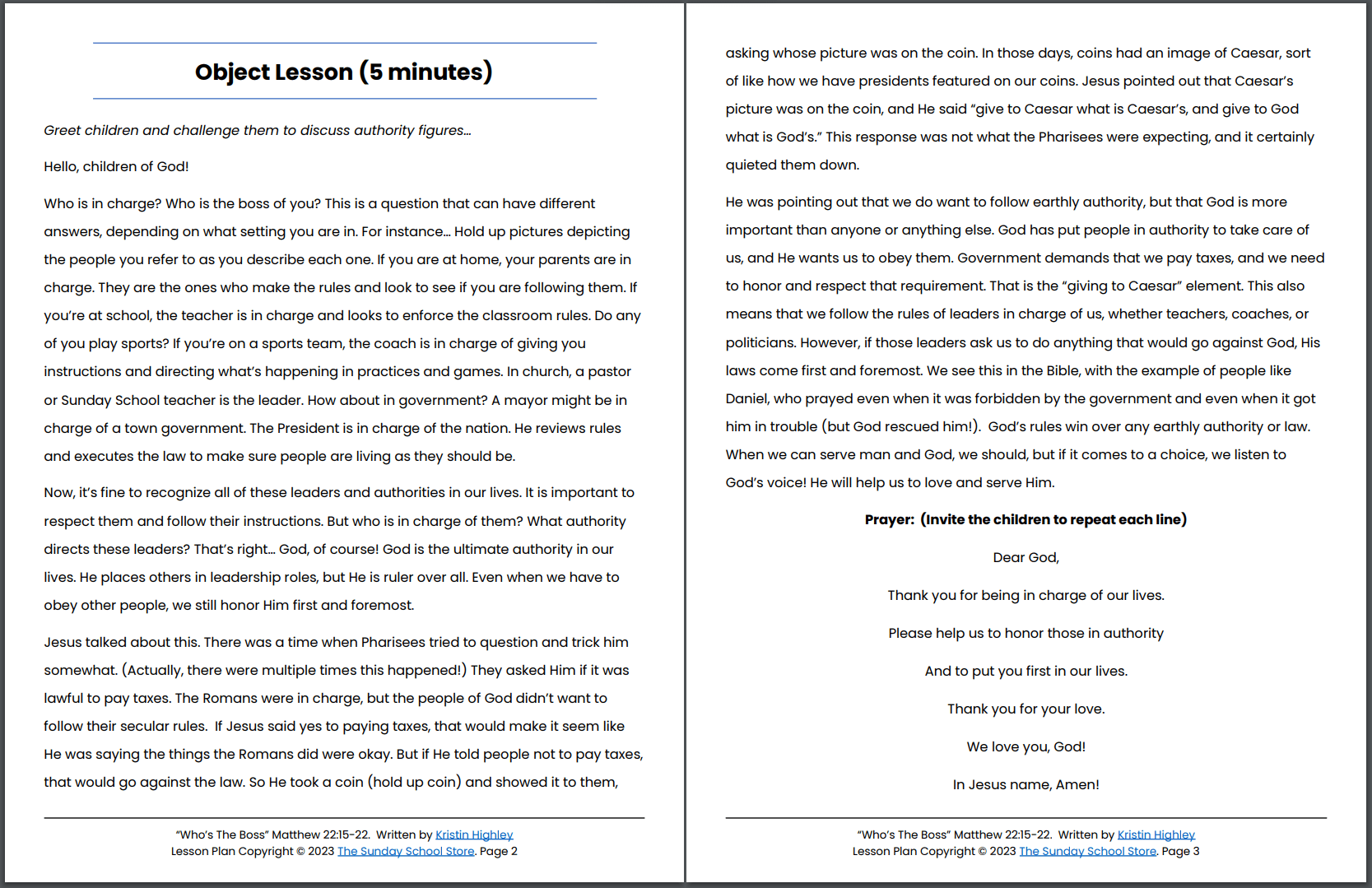 Render Unto Caesar (Matthew 22:15-22) Printable Bible Lesson & Sunday School Activities - Image 6