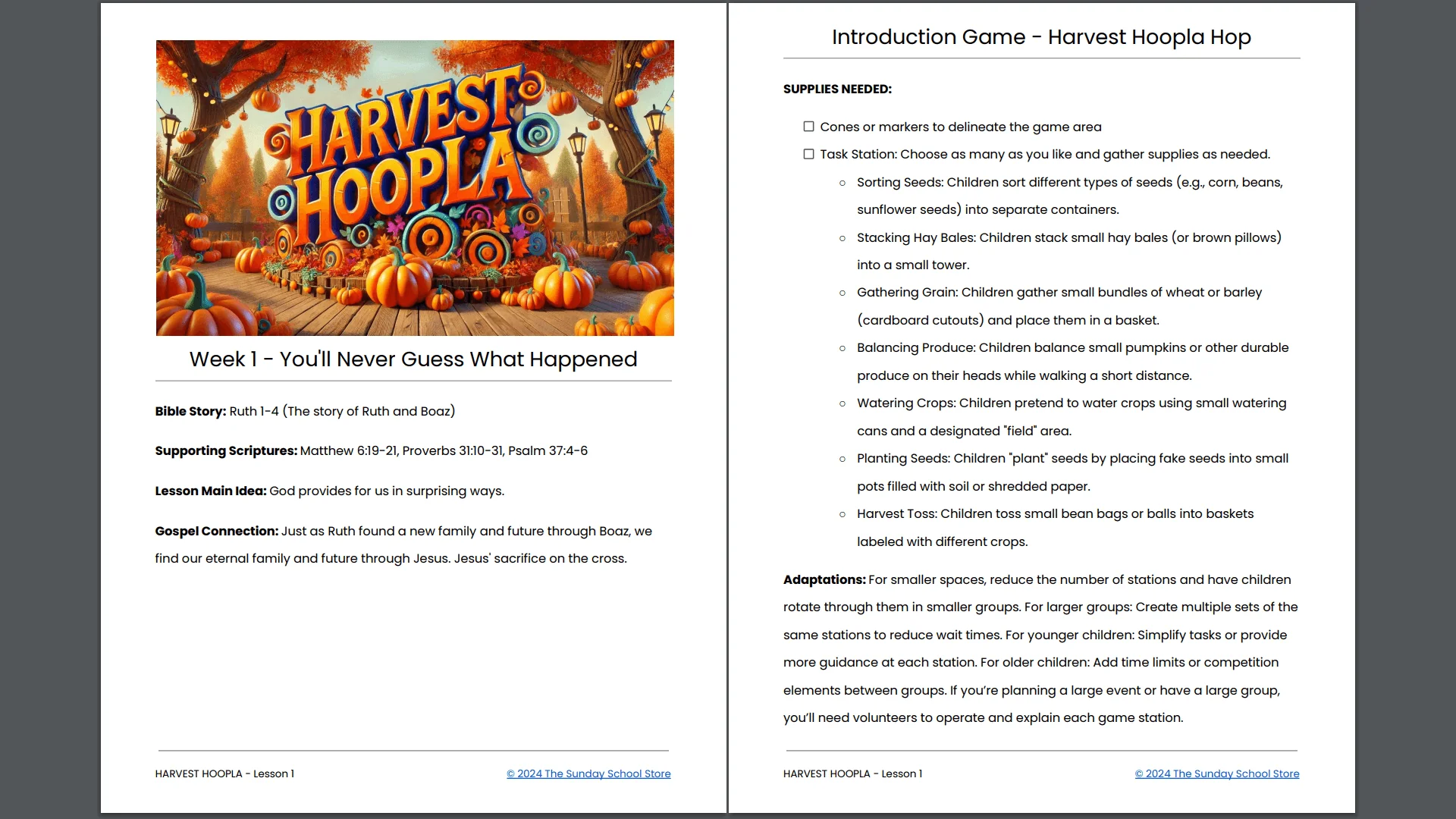 HARVEST HOOPLA: 4-Week Children's Ministry Curriculum - Image 3