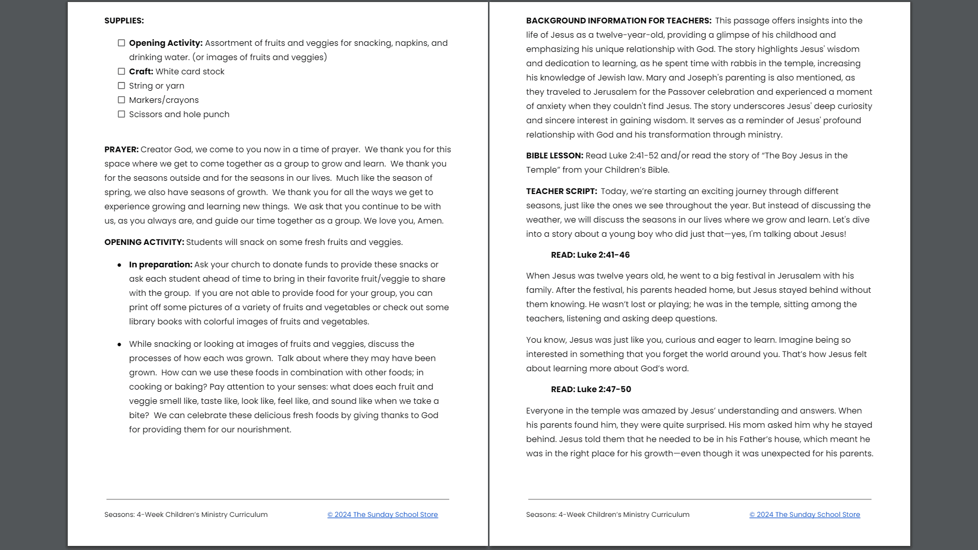 Seasons of Faith: 4-Week Sunday School Curriculum for Children’s Ministry - Image 4