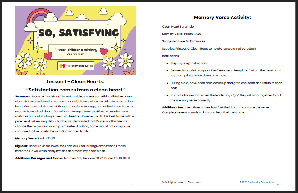 So Satisfying 4-Week Children's Ministry Curriculum - Image 7