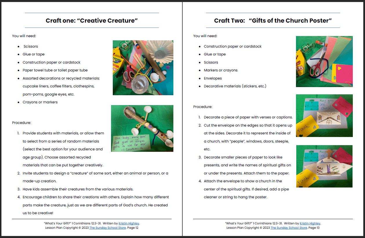 What’s Your Spiritual Gift?  (1 Corinthians 12:3-31) Printable Bible Lesson & Sunday School Activities - Image 8