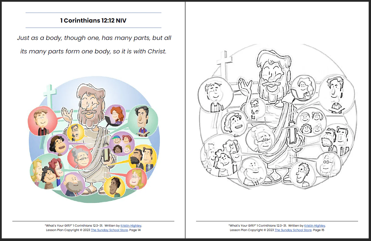 What’s Your Spiritual Gift?  (1 Corinthians 12:3-31) Printable Bible Lesson & Sunday School Activities - Image 9